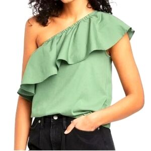 Womens one shoulder Blouse Sage Small